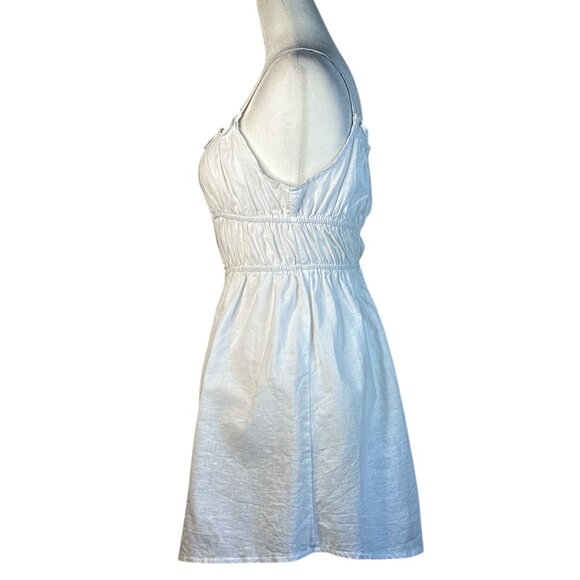 SNDYS Isabella Mini Dress in White Small New Womens Linen Boho Sundress - Picture 5 of 16